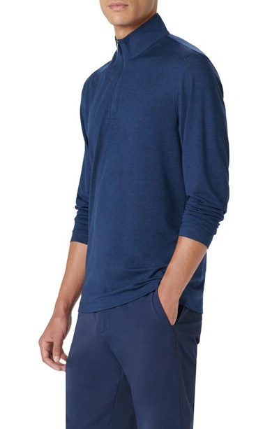 Bugatchi Quarter Zip Performance Pullover In Navy