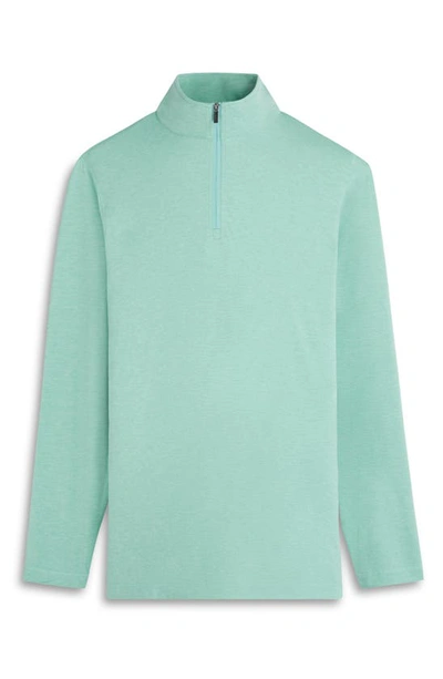 Bugatchi Quarter Zip Performance Pullover In Mint