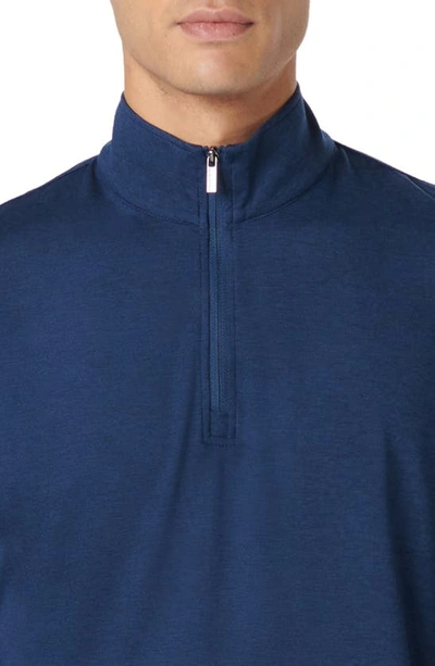 Shop Bugatchi Quarter Zip Performance Pullover In Navy