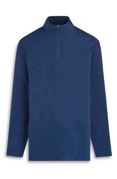 Shop Bugatchi Quarter Zip Performance Pullover In Navy