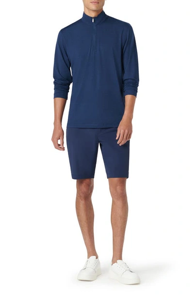 Bugatchi Quarter Zip Performance Pullover In Navy