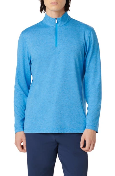 Shop Bugatchi Quarter Zip Performance Pullover In Ocean