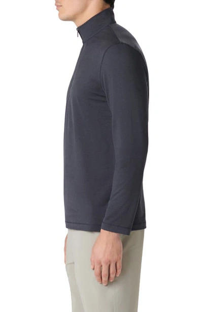 Bugatchi Quarter Zip Performance Pullover In Black