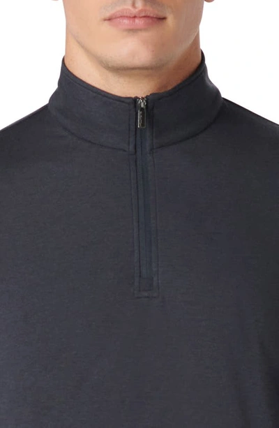 Bugatchi Quarter Zip Performance Pullover In Black