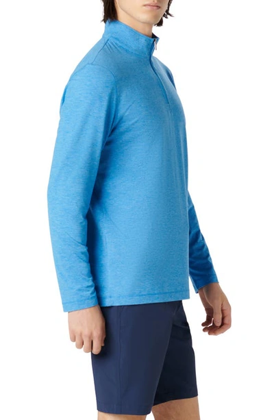 Shop Bugatchi Quarter Zip Performance Pullover In Ocean