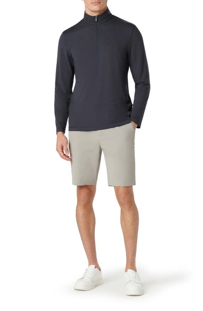 Bugatchi Quarter Zip Performance Pullover In Black