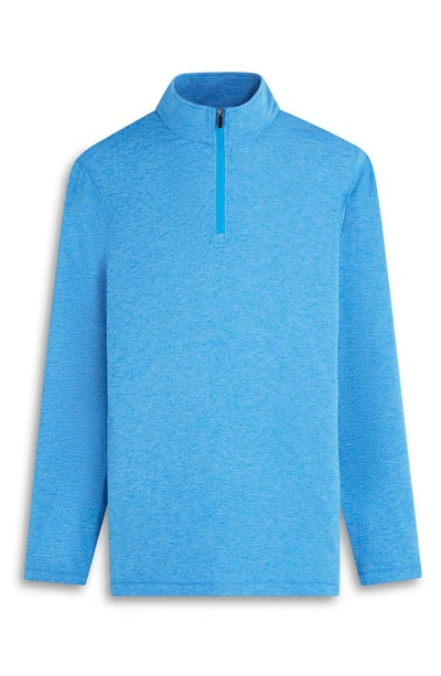 Shop Bugatchi Quarter Zip Performance Pullover In Ocean