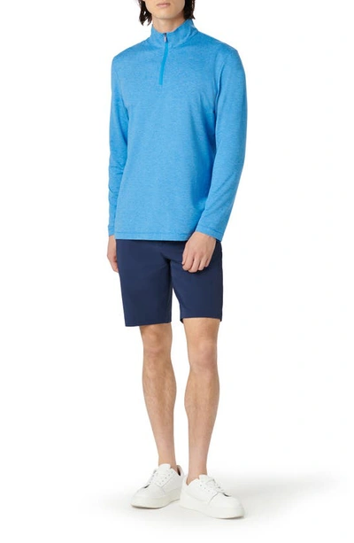 Shop Bugatchi Quarter Zip Performance Pullover In Ocean