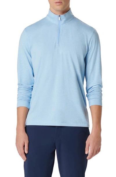 Shop Bugatchi Quarter Zip Performance Pullover In Sky