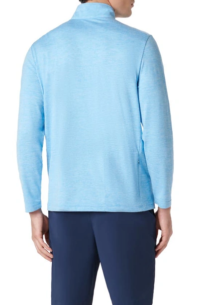 Bugatchi Quarter Zip Performance Pullover In Azure