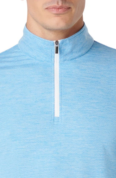 Bugatchi Quarter Zip Performance Pullover In Azure