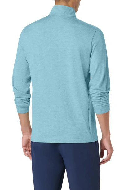 Bugatchi Quarter Zip Performance Pullover In Aqua