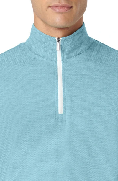 Bugatchi Quarter Zip Performance Pullover In Aqua