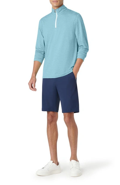 Bugatchi Quarter Zip Performance Pullover In Aqua