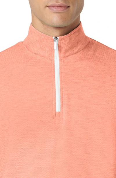 Bugatchi Quarter Zip Performance Pullover In Coral