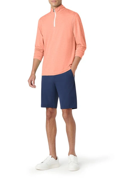 Bugatchi Quarter Zip Performance Pullover In Coral