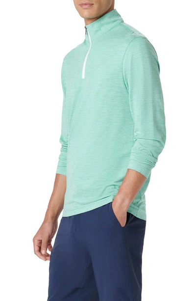 Bugatchi Quarter Zip Performance Pullover In Menthol