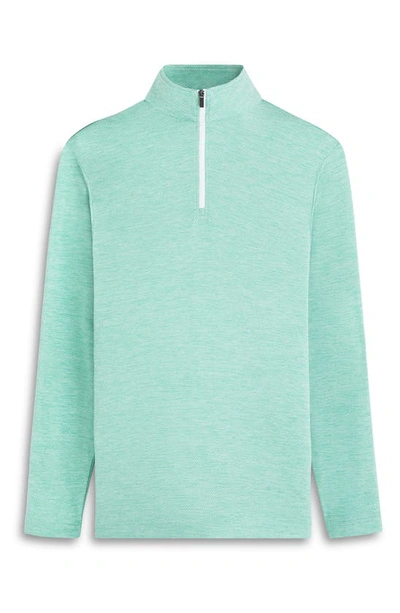Bugatchi Quarter Zip Performance Pullover In Menthol