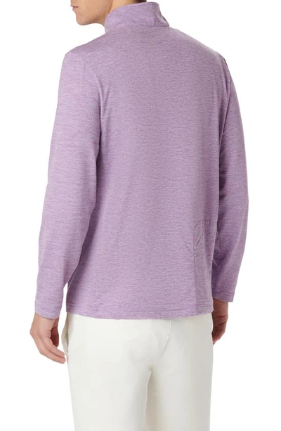 Bugatchi Quarter Zip Performance Pullover In Orchid