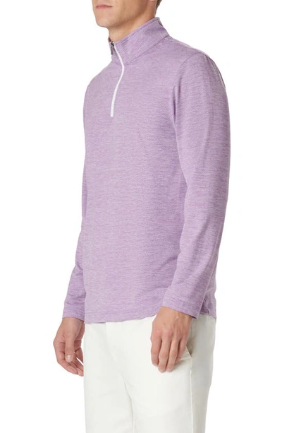 Bugatchi Quarter Zip Performance Pullover In Orchid