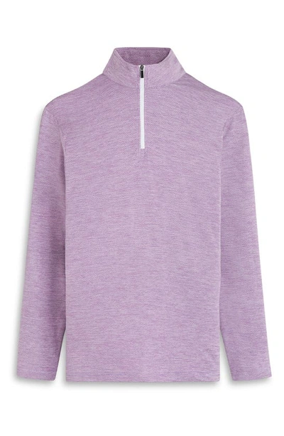 Bugatchi Quarter Zip Performance Pullover In Orchid