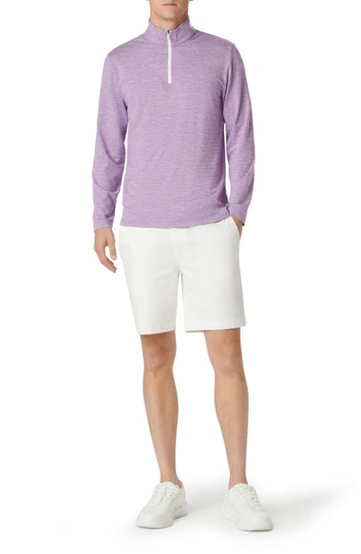 Bugatchi Quarter Zip Performance Pullover In Orchid