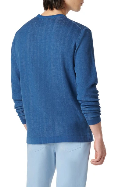 Shop Bugatchi Cotton & Silk Crewneck Sweater In Slate