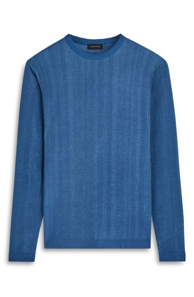 Shop Bugatchi Cotton & Silk Crewneck Sweater In Slate