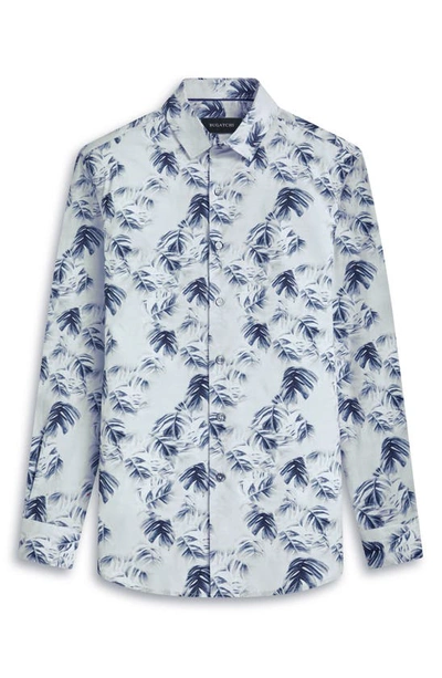 Bugatchi Julian Stretch Cotton Button-up Shirt In Dusty Blue