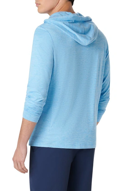 Bugatchi Quarter Zip Performance Hoodie In Azure