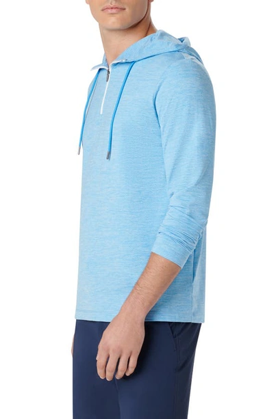 Bugatchi Quarter Zip Performance Hoodie In Azure