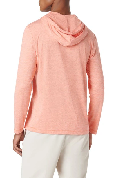 Bugatchi Quarter Zip Performance Hoodie In Coral