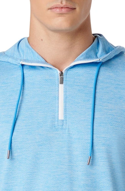 Bugatchi Quarter Zip Performance Hoodie In Azure
