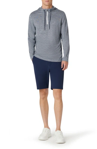 Bugatchi Quarter Zip Performance Hoodie In Navy