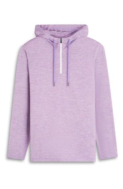 Bugatchi Quarter Zip Performance Hoodie In Orchid