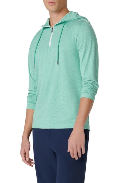 Bugatchi Quarter Zip Performance Hoodie In Menthol
