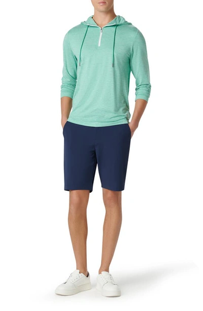 Bugatchi Quarter Zip Performance Hoodie In Menthol