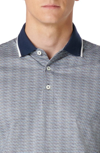 Shop Bugatchi Geo Pattern Cotton & Lyocell Polo In Navy