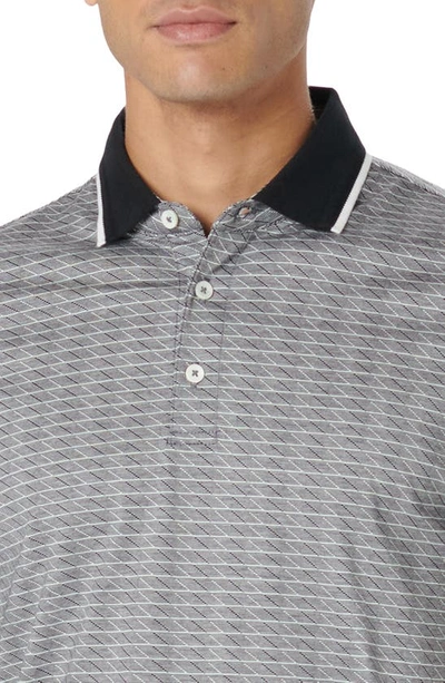 Shop Bugatchi Geo Pattern Cotton & Lyocell Polo In Grey