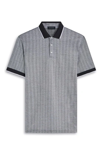 Shop Bugatchi Geo Pattern Cotton & Lyocell Polo In Grey