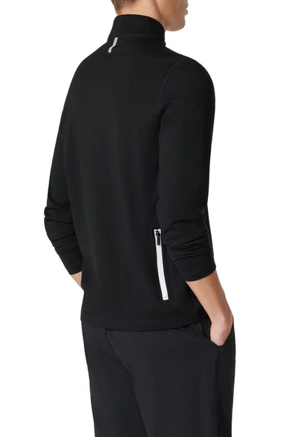 Bugatchi Quarter Zip Pullover In Black