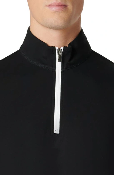 Bugatchi Quarter Zip Pullover In Black