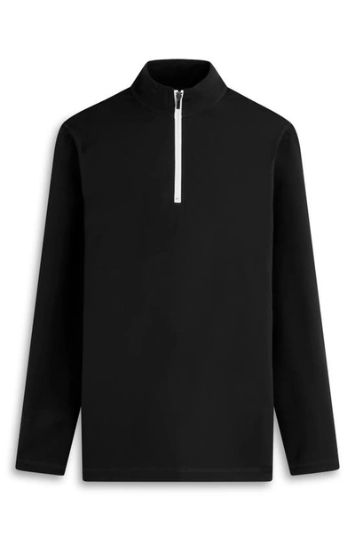 Bugatchi Quarter Zip Pullover In Black