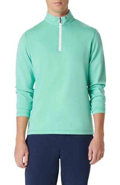 Shop Bugatchi Quarter Zip Pullover In Mint