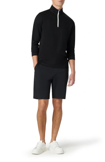 Bugatchi Quarter Zip Pullover In Black