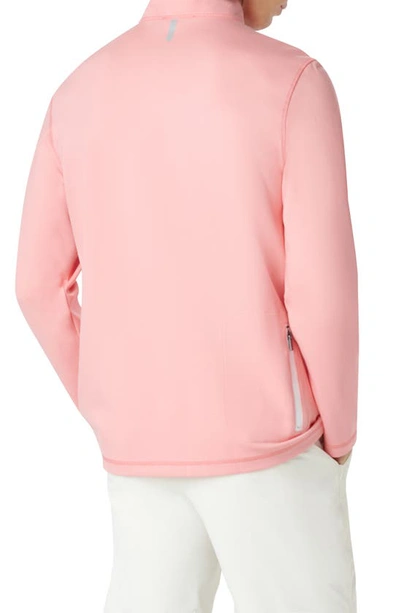 Shop Bugatchi Quarter Zip Pullover In Salmon