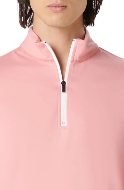 Shop Bugatchi Quarter Zip Pullover In Salmon