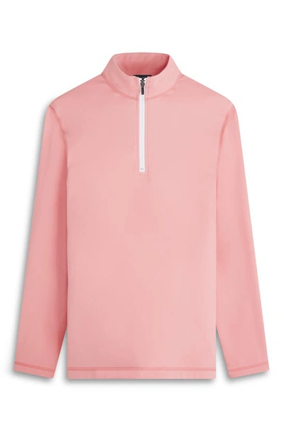 Shop Bugatchi Quarter Zip Pullover In Salmon