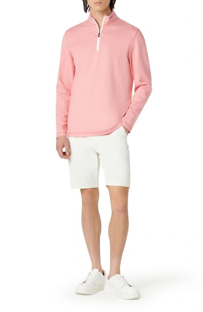 Shop Bugatchi Quarter Zip Pullover In Salmon