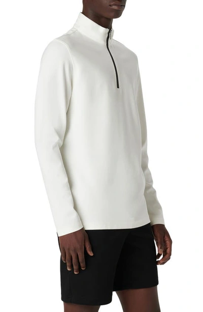 Bugatchi Quarter Zip Pullover In White